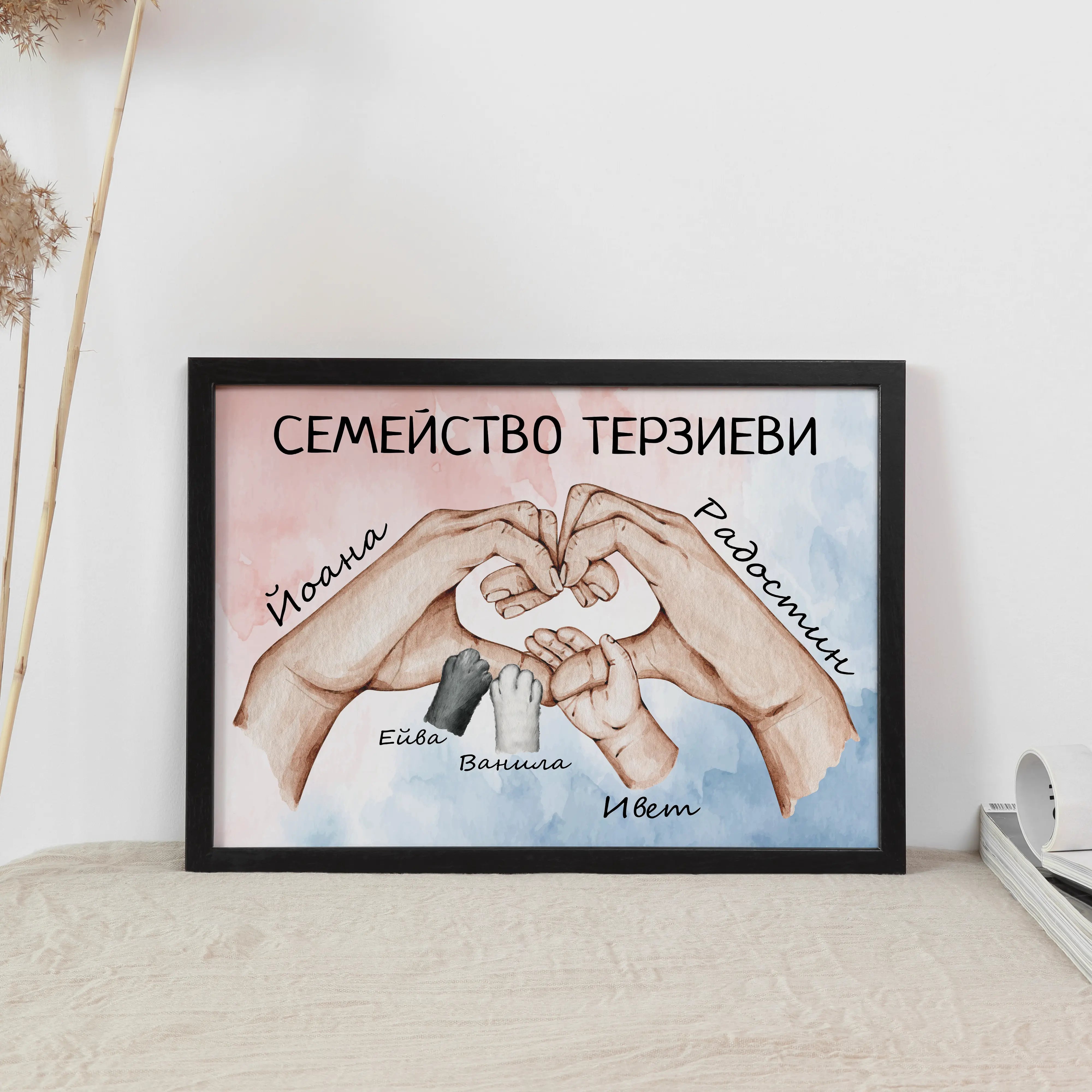 Персонализиран постер в рамка "Семейство"