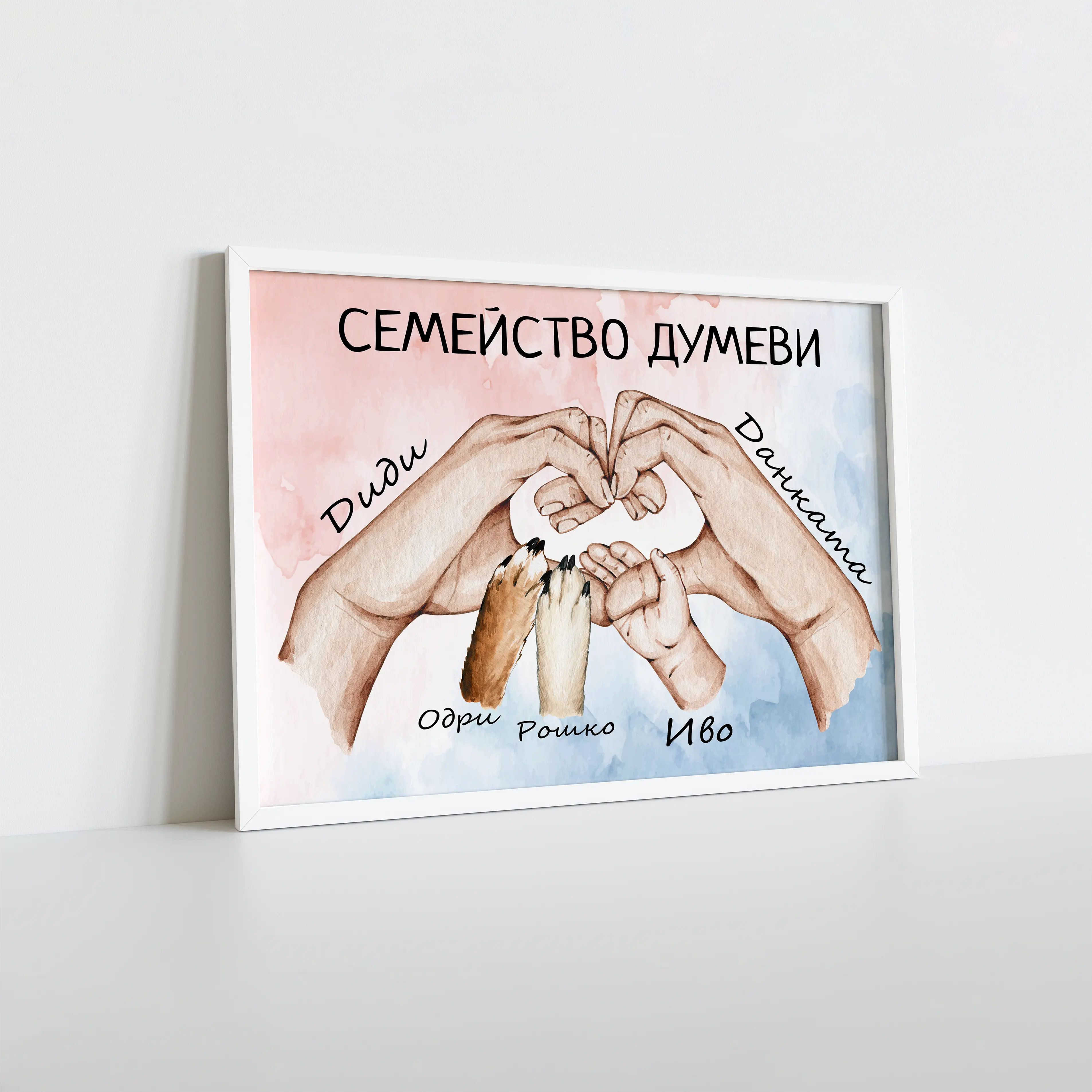 Персонализиран постер в рамка "Семейство"