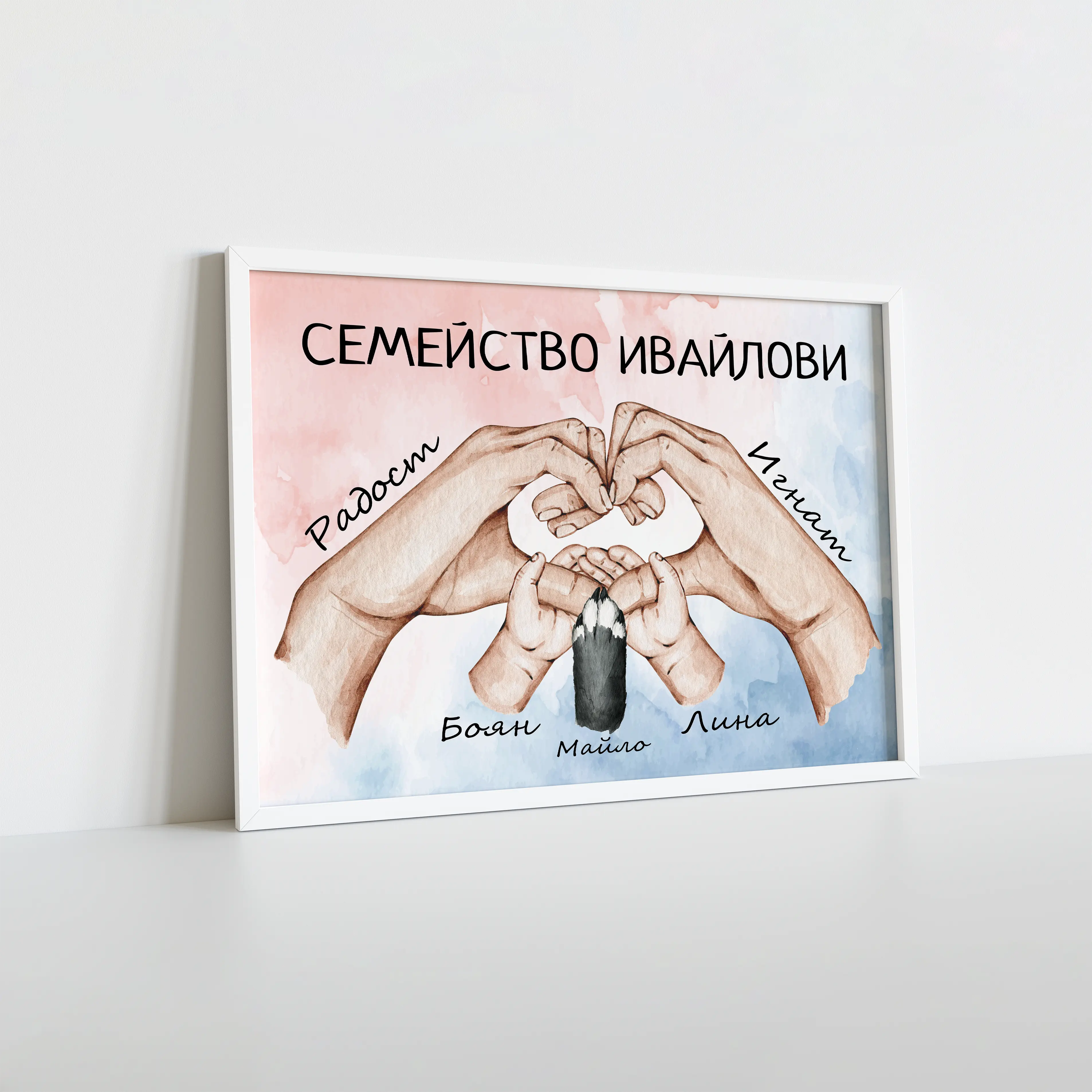 Персонализиран постер в рамка "Семейство"