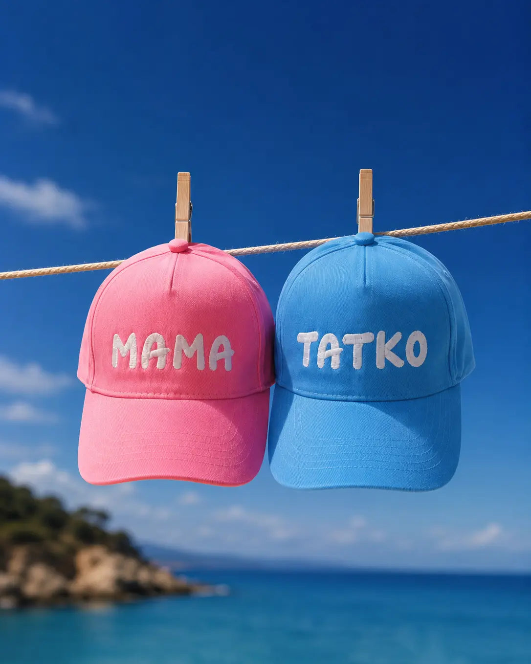 Комплект шапки с бродерия "МАМА" и "ТАТКО"